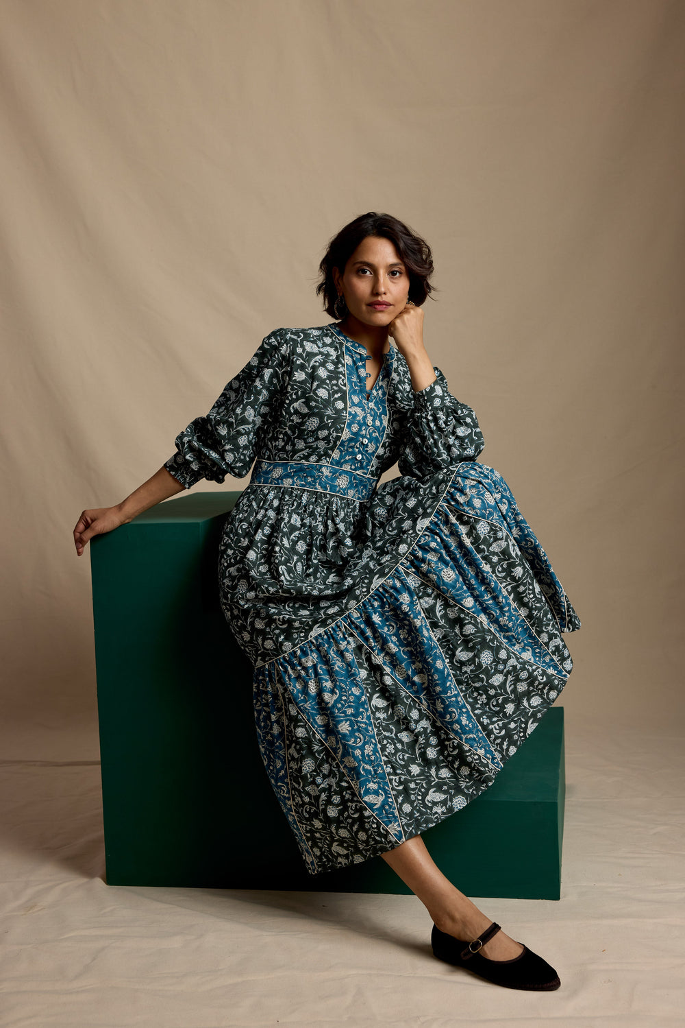 Daydress Dress Bardot Dress in Midnight Petal