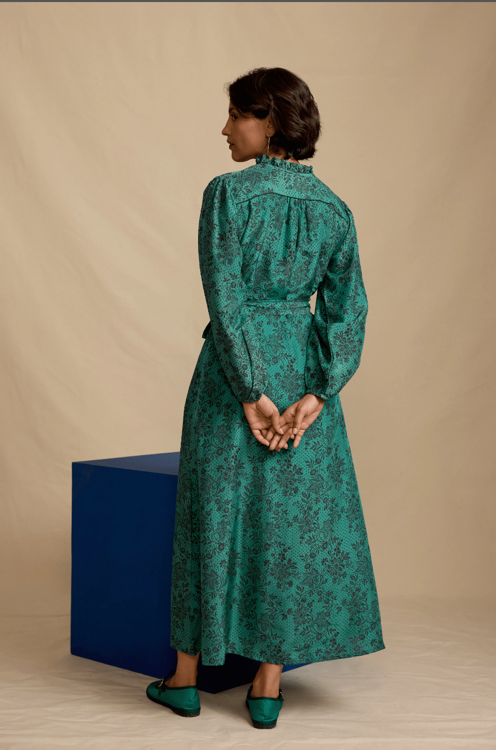 Daydress Dress Blanche Dress in Emerald Silk
