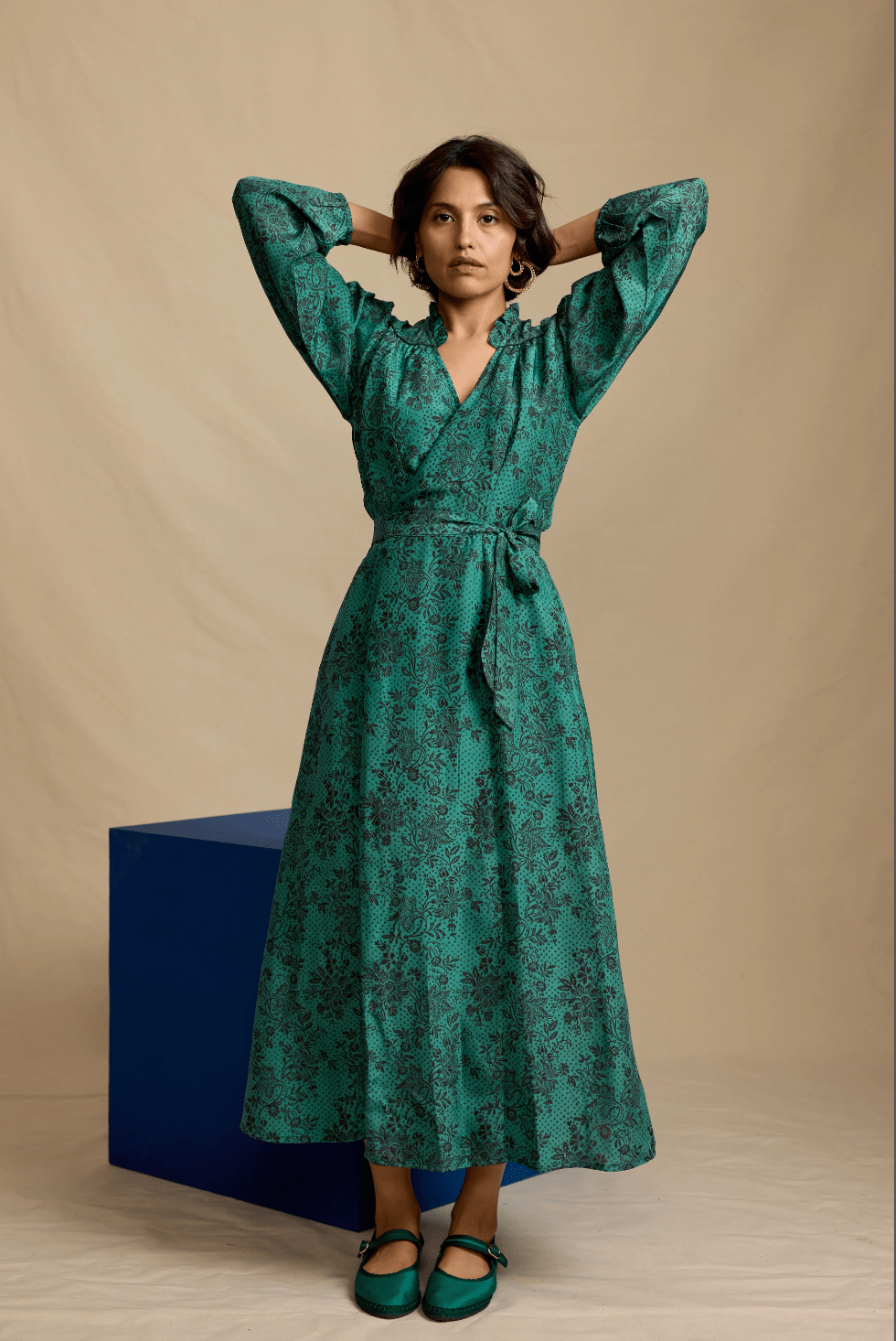 Daydress Dress Blanche Dress in Emerald Silk