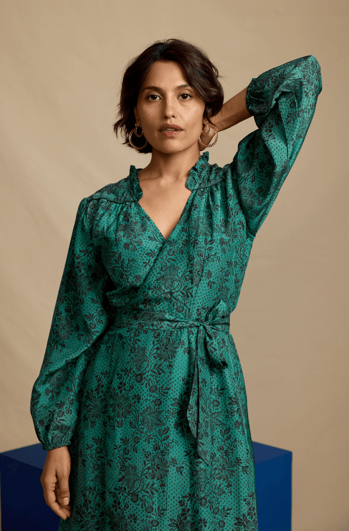 Daydress Dress Blanche Dress in Emerald Silk
