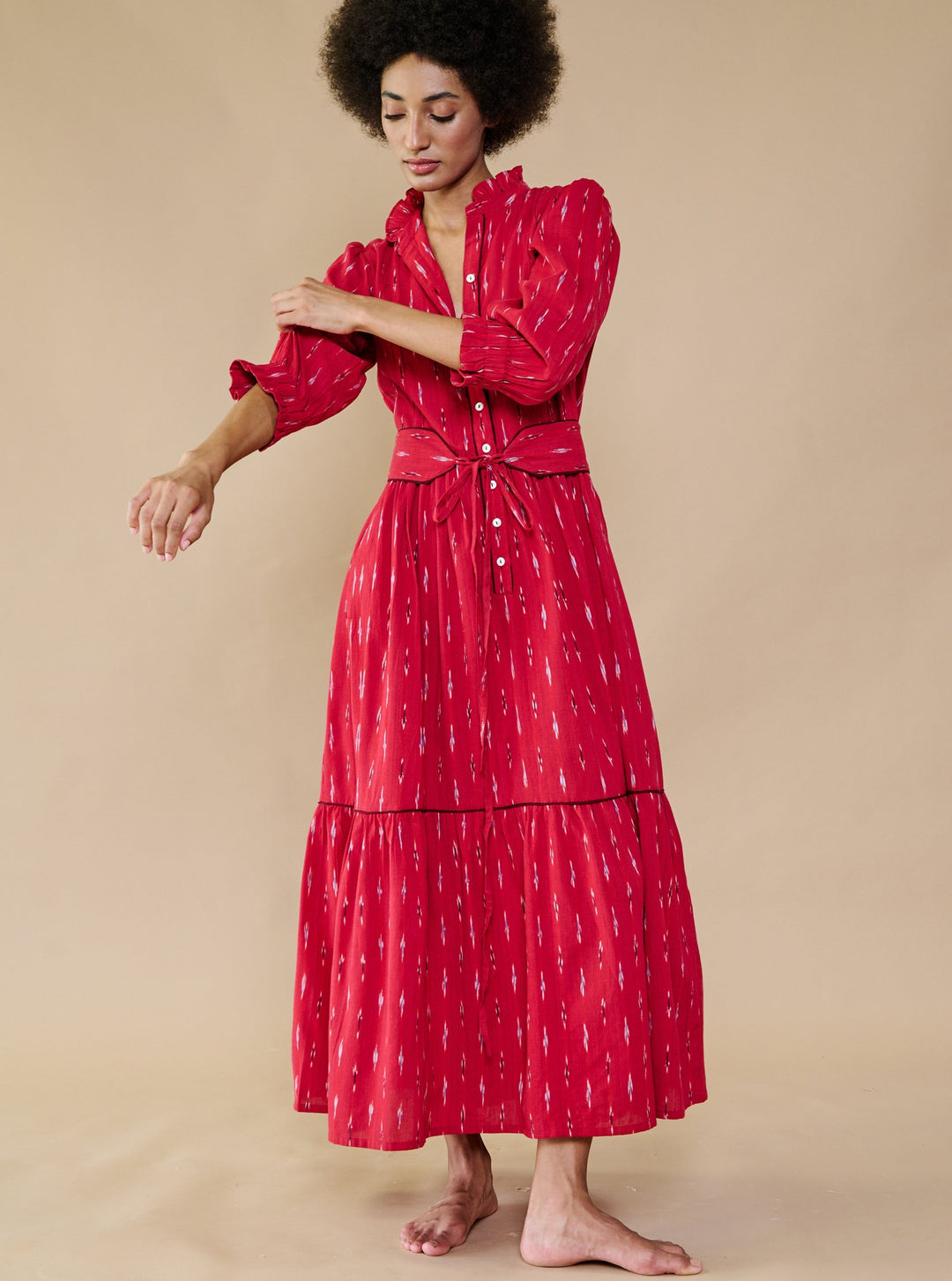 Daydress Dress Colette Dress in Red Ikat