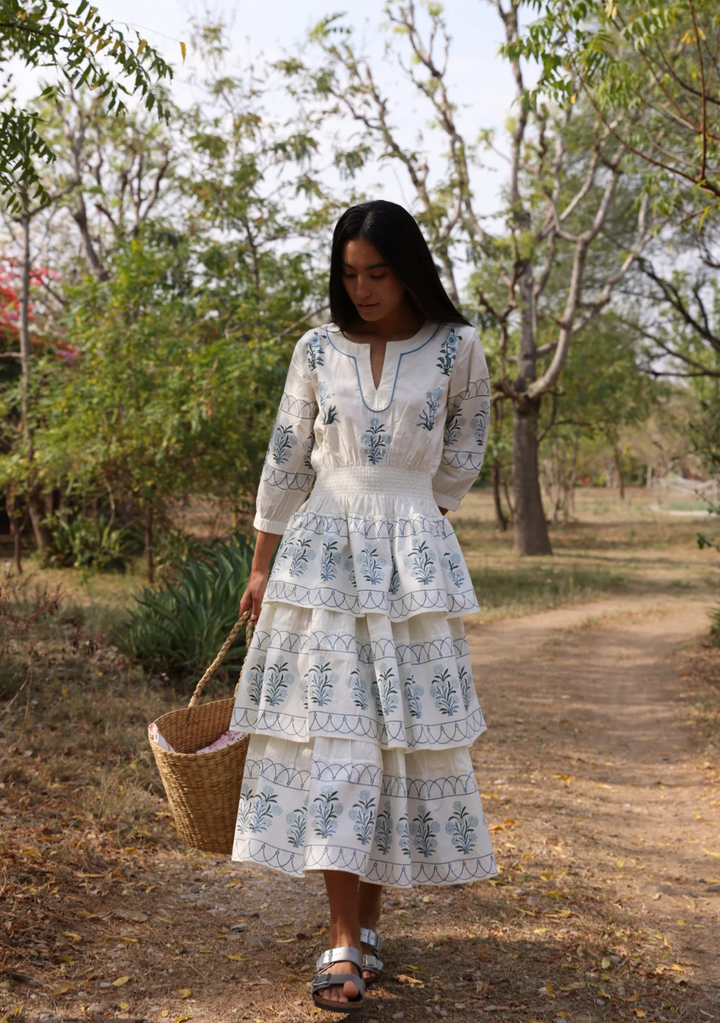 Daydress Dress Daydress | Cabana Dress in Blue Jodhpur Border
