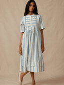 Daydress Dress French Dress in Blue Ticking
