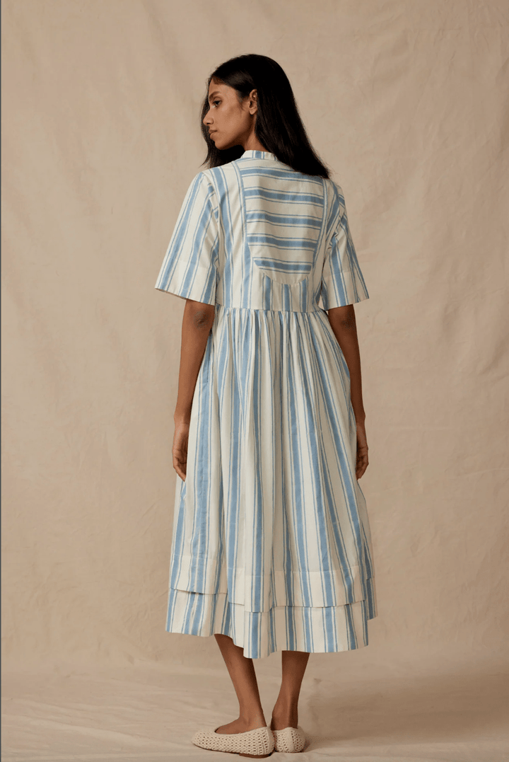 Daydress Dress French Dress in Blue Ticking