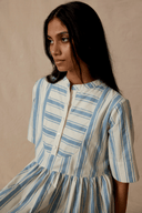 Daydress Dress French Dress in Blue Ticking