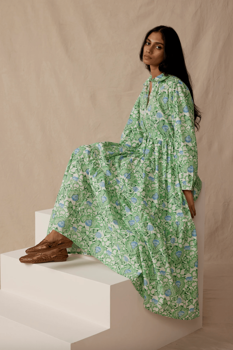 Daydress Dress Lina Dress in Emerald Kimono
