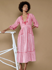 Daydress Dress Mia Dress in Red Candy Stripe