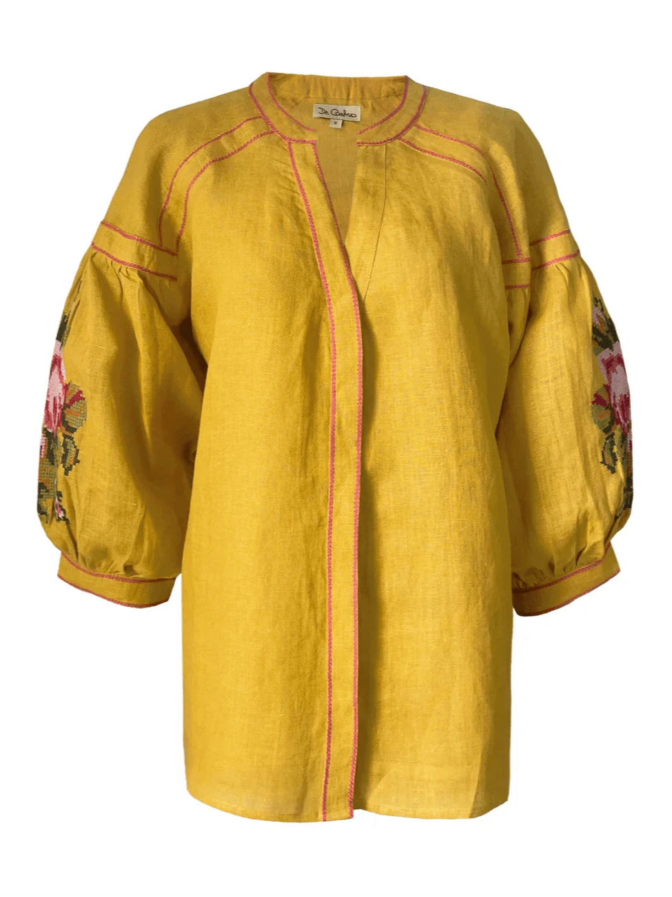 De Castro Top Mustard Peonie Blouse