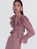 De Loreta Top Calma Blouse in Vichy Red