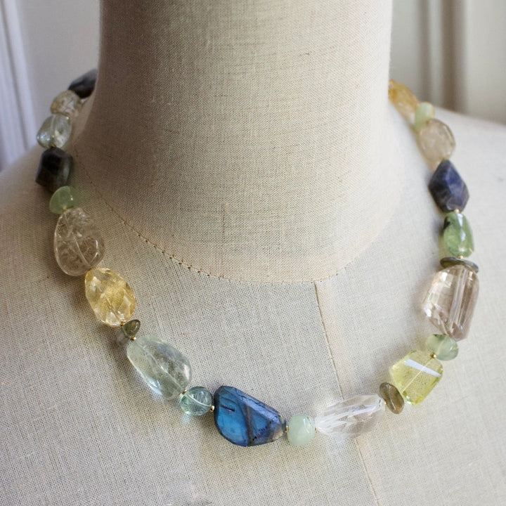 Labradorite/Citrine/Florite Statement Necklace