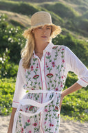 Delfina Dress Kajal Dress with Pink and Green Embroidery