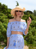 Delfina Top Raiatea Crop Top in Poseidon