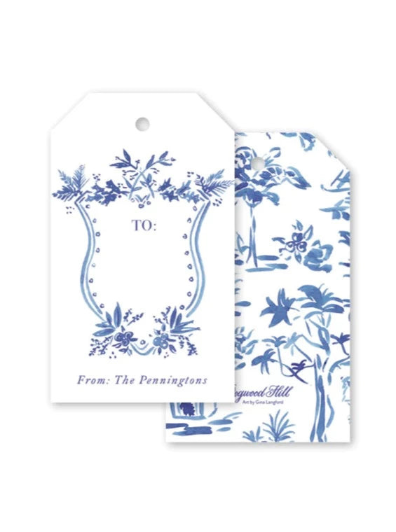 Dogwood Hill Stationary Blue Toile Gift Tags