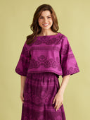 Double A Top Angie Top in Garden Motif