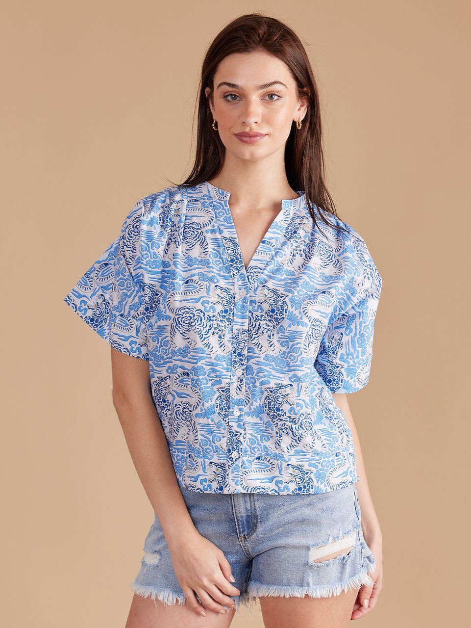 Double A Top Elena Top in Tigris