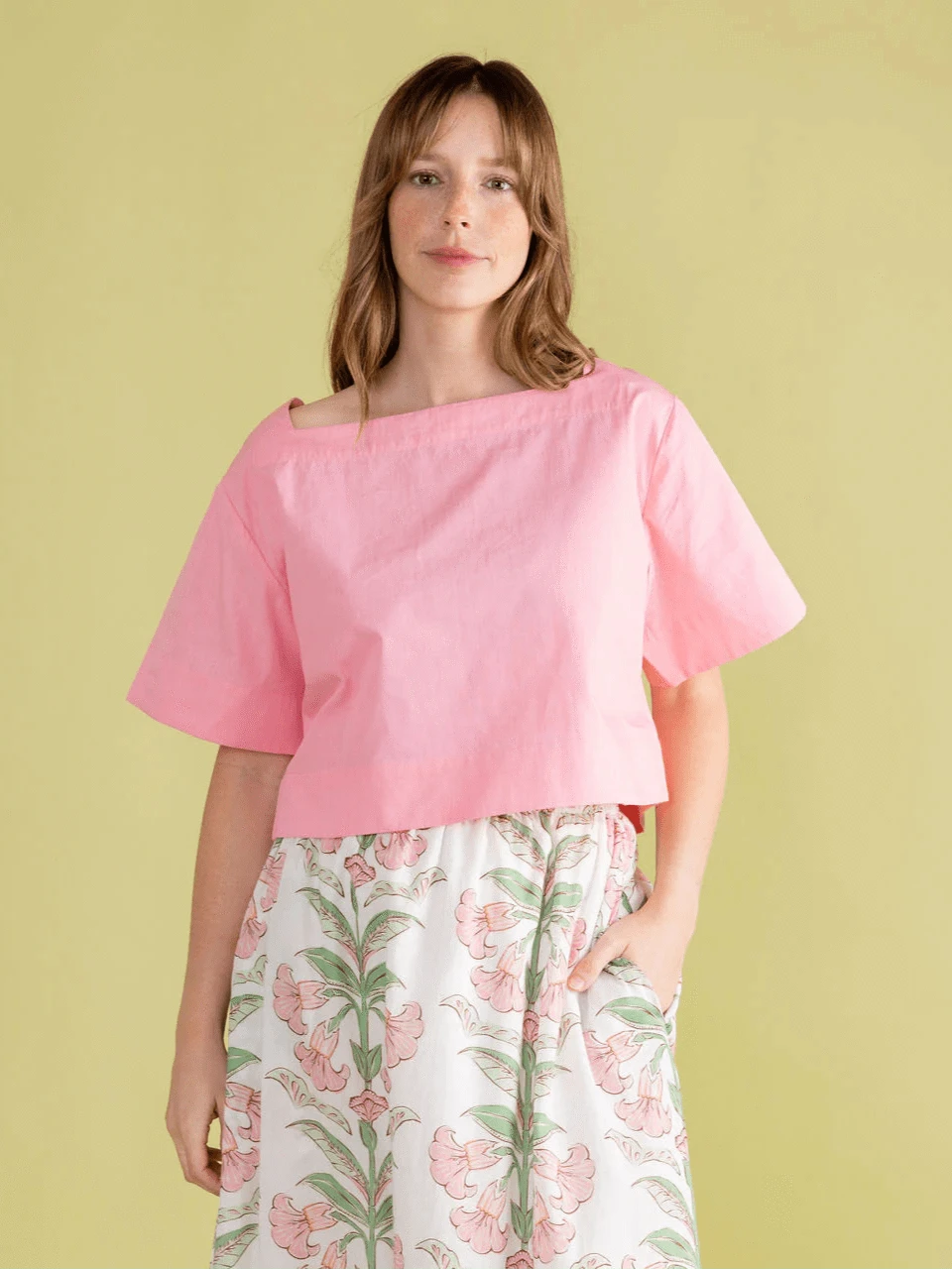 Double A Top Farah Top in Peony