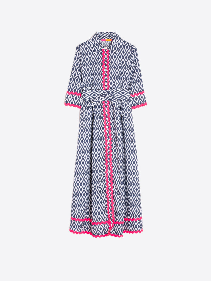 Brenda Dress in Ikat Marino
