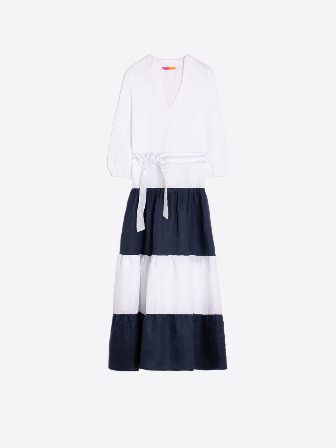 Flora Dress in Lino Blanco