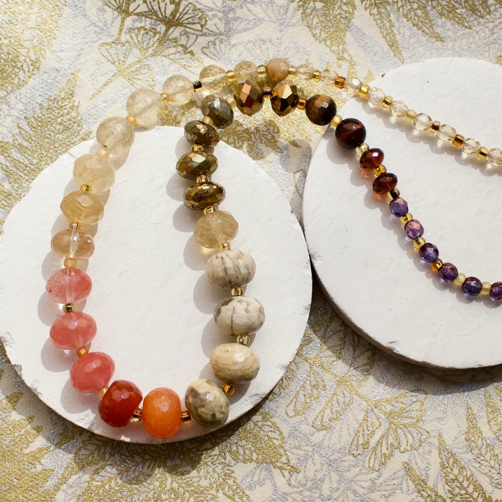 Statement Semi Rondelle Necklace