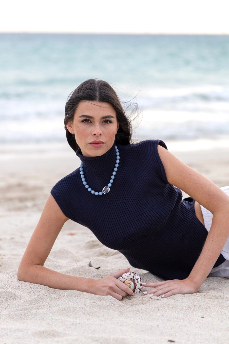 Isabel Angelite and Quartz Necklace