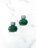 Elizabeth Cole Earrings Grazie Earrings in Turquoise Green