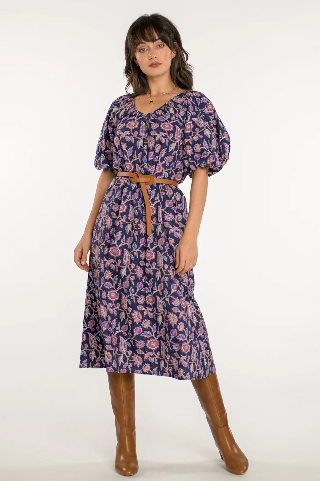 Elizabeth James Dress Penny Dress in Navy Cactus Flower