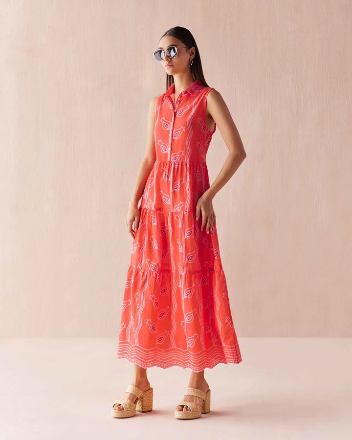Emeline Maxi in Vani Papaya