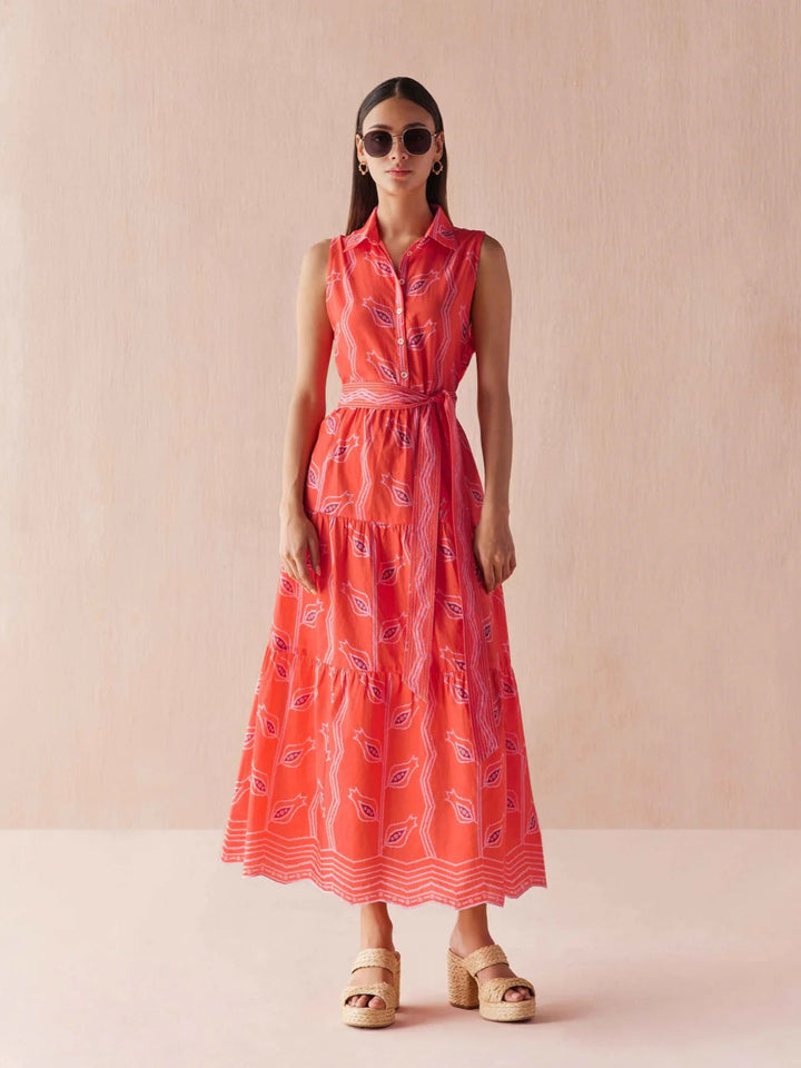 Emeline Maxi in Vani Papaya