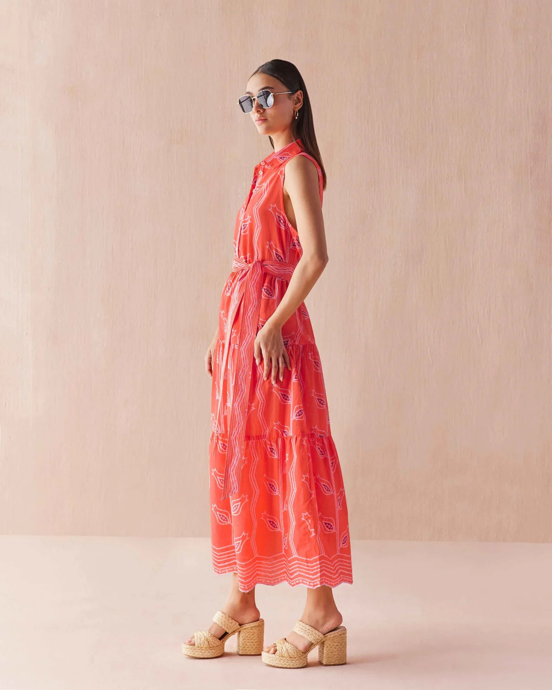 Emeline Maxi in Vani Papaya