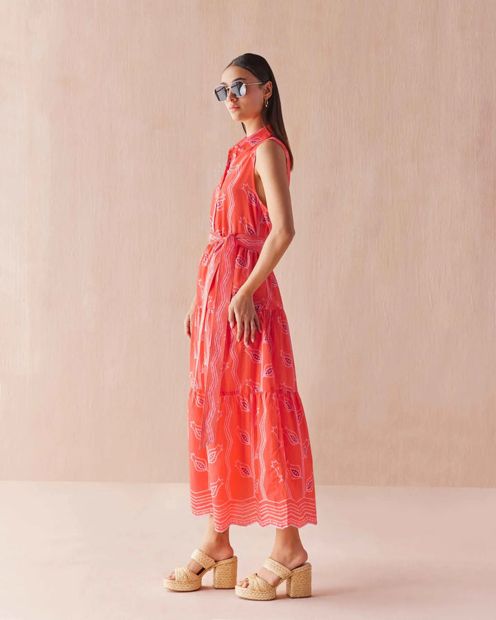Emeline Maxi in Vani Papaya