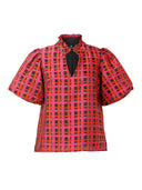 Emily Lovelock Top Aida Blouse in Crimson