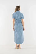 Emily McCarthy Dress Georgia Dress in Classic Denim