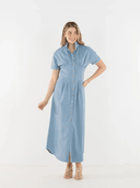 Emily McCarthy Dress Georgia Dress in Classic Denim