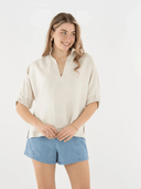 Emily McCarthy Top Poppy Top in Sandshell Linen