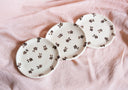Erika Christine Ceramics Ceramic Black Forget Me Not Catchall Plate with Blue Flowers
