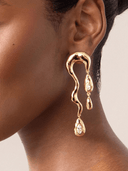 Ettika Earrings Melting Metal Dangle Earrings