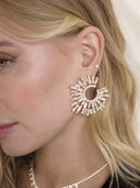Ettika Earrings Opulent Crystal Stardust 18k Gold Plated Open Circle Earrings