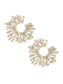 Ettika Earrings Opulent Crystal Stardust 18k Gold Plated Open Circle Earrings