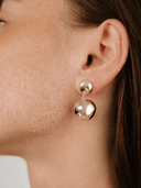 Ettika Earrings Polished Double Pebble Drop Earrings