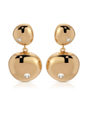 Ettika Earrings Polished Double Pebble Drop Earrings