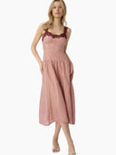 Kairina Midi Dress in Berry Gingham
