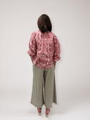 Ex Voto Blouse Greta Blouse in Pink Bird Blockprint