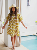 Ex Voto Dress Lizzie Dress in Peach Blossom Lattice