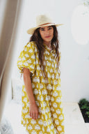 Ex Voto Dress Lizzie Dress in Peach Blossom Lattice