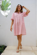 Ex Voto Dress Lizzie Dress in Yellow Blockprint