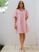 Ex Voto Dress Lizzie Dress in Yellow Blockprint