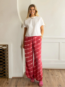 Ex Voto Pants Aiden Wide Leg Trouser in Raspberry