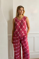 Ex Voto Pants Aiden Wide Leg Trouser in Raspberry