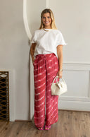 Ex Voto Pants Aiden Wide Leg Trouser in Raspberry