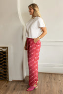 Ex Voto Pants Aiden Wide Leg Trouser in Raspberry